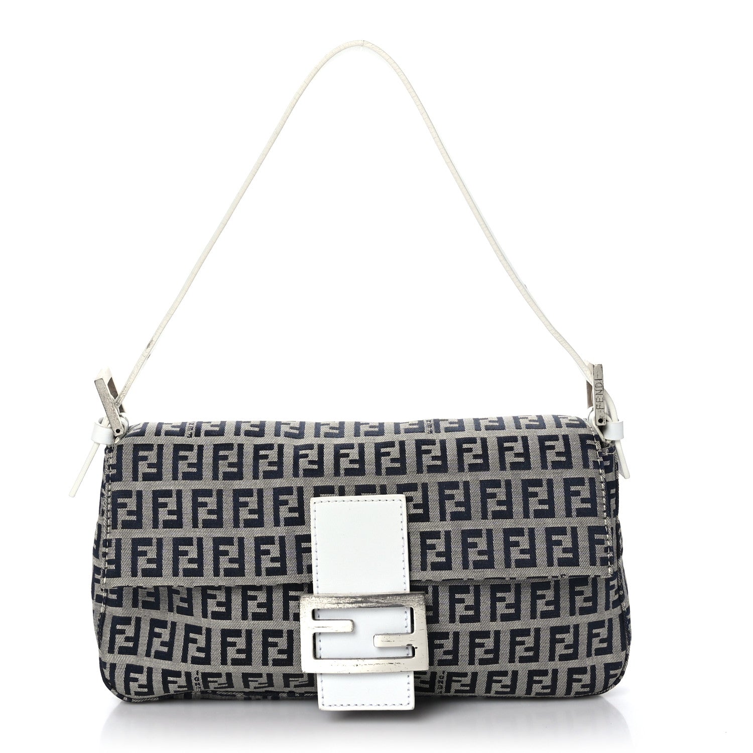 Fendi Zucchino Baguette Navy White 1 of 9