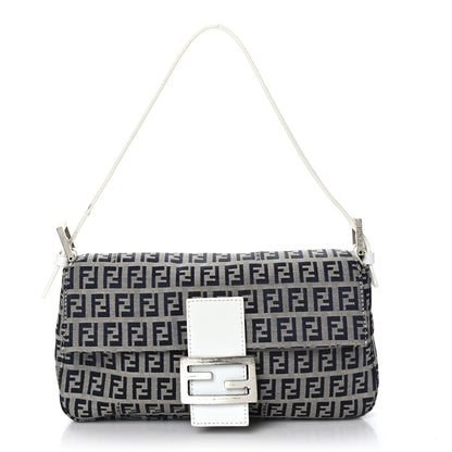 Fendi Zucchino Baguette Navy White 1 of 9