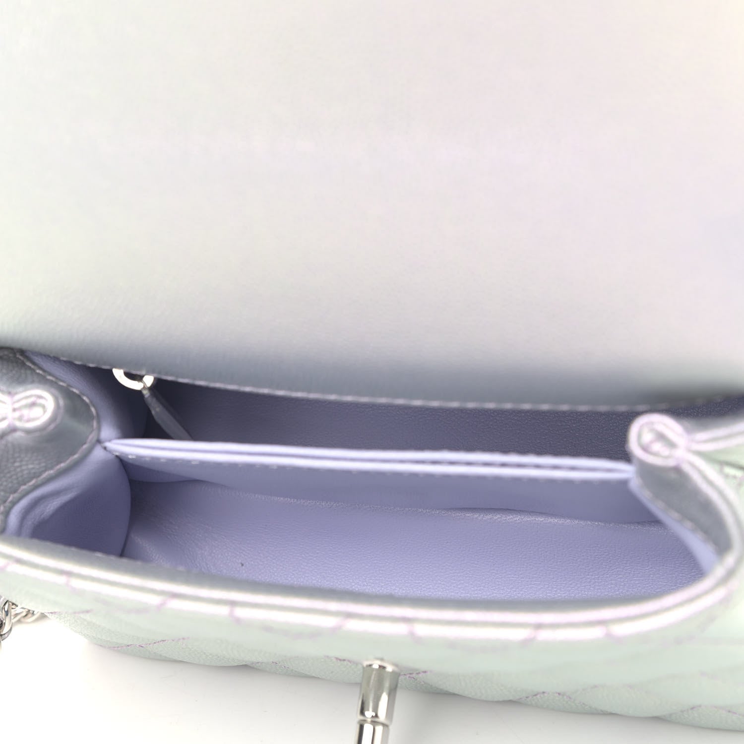 Chanel Iridescent Caviar Quilted Extra Mini Coco Handle Flap Purple 4 of 10