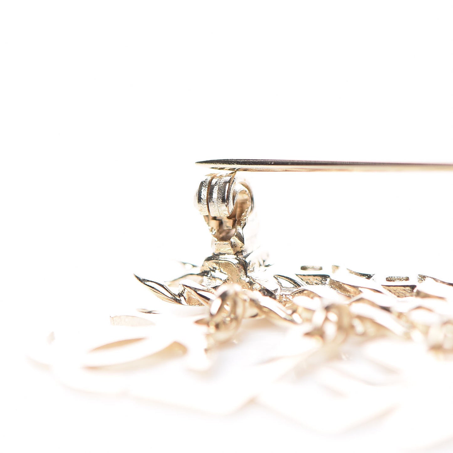 Crystal CC Logo Charms Brooch Gold