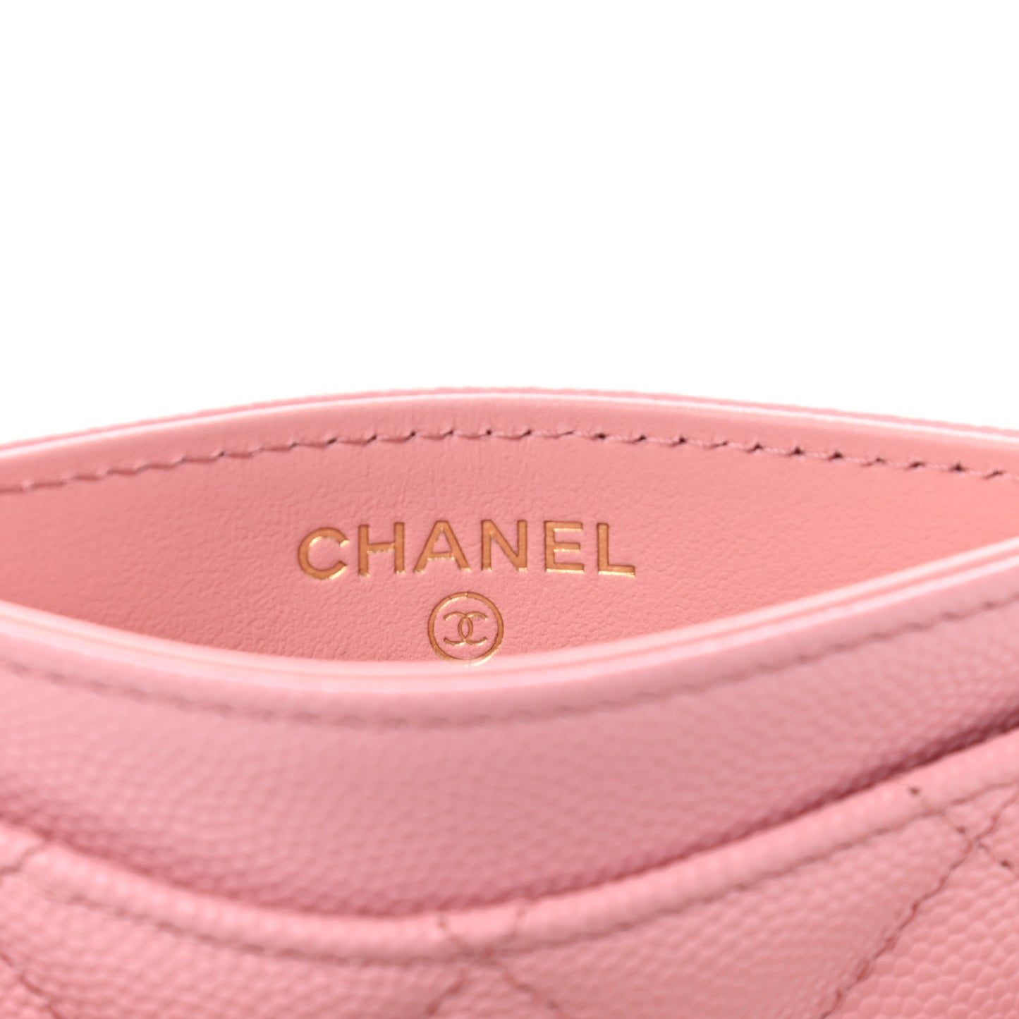 Caviar Quilted Card Holder Pink
