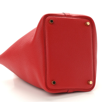 Hermes Taurillon Clemence Picotin Lock 18 PM Rouge Casaque 9 of 11