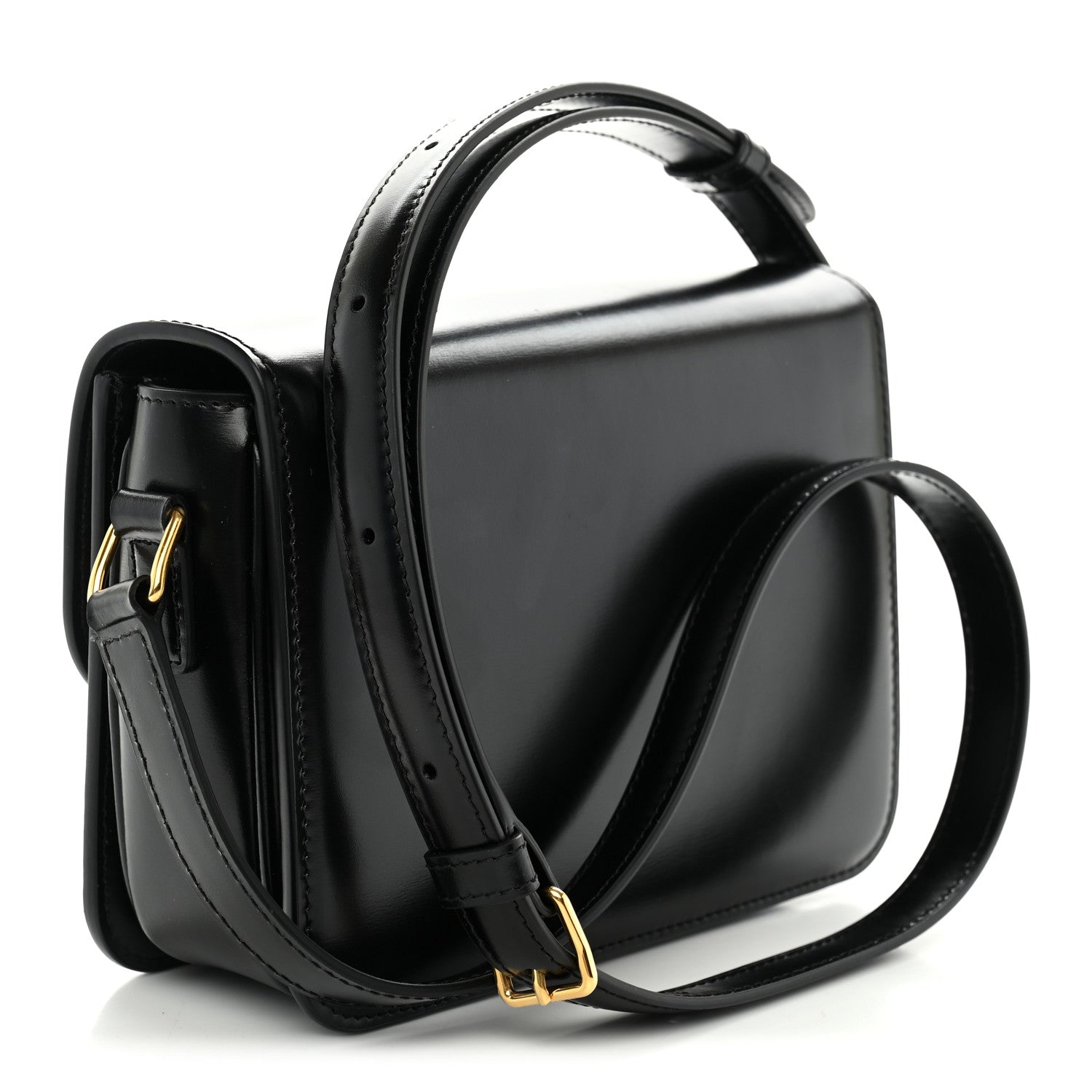 Celine Shiny Calfskin Teen Triomphe Black 3 of 12