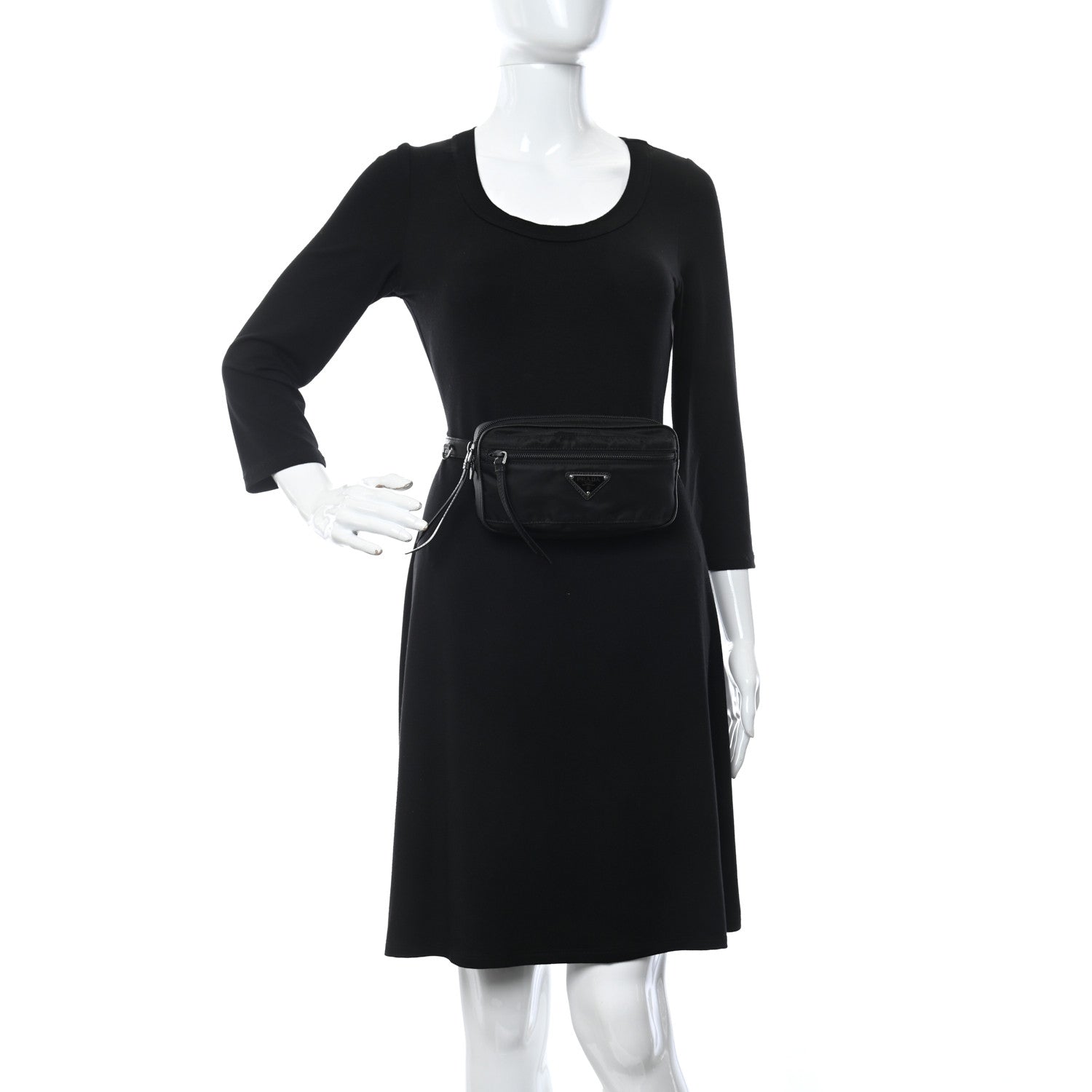 Prada Tessuto Nylon Belt Bag Black 2 of 11