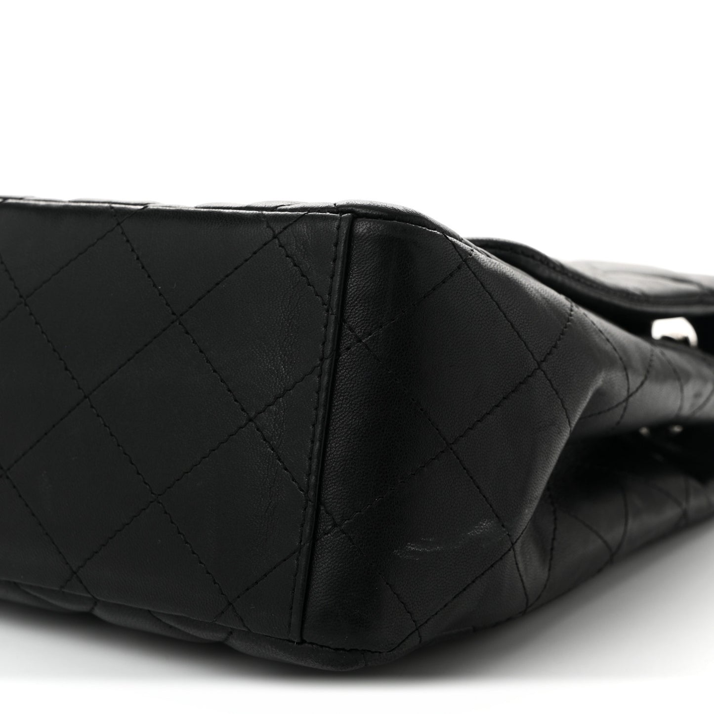 Lambskin Quilted Maxi Single Flap Black