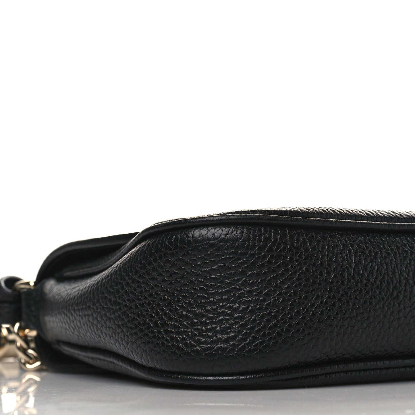Pebbled Calfskin Medium Soho Flap Crossbody Black
