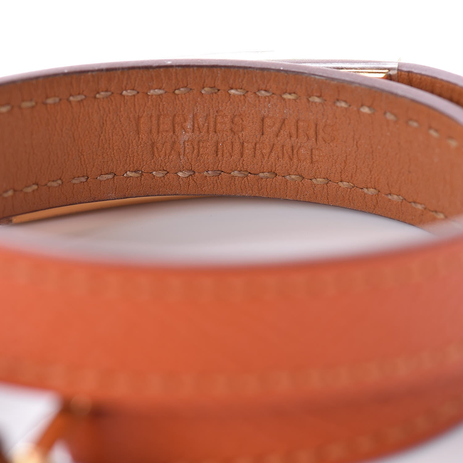 Hermes Epsom Rivale Double Tour Bracelet S Orange 4 of 6