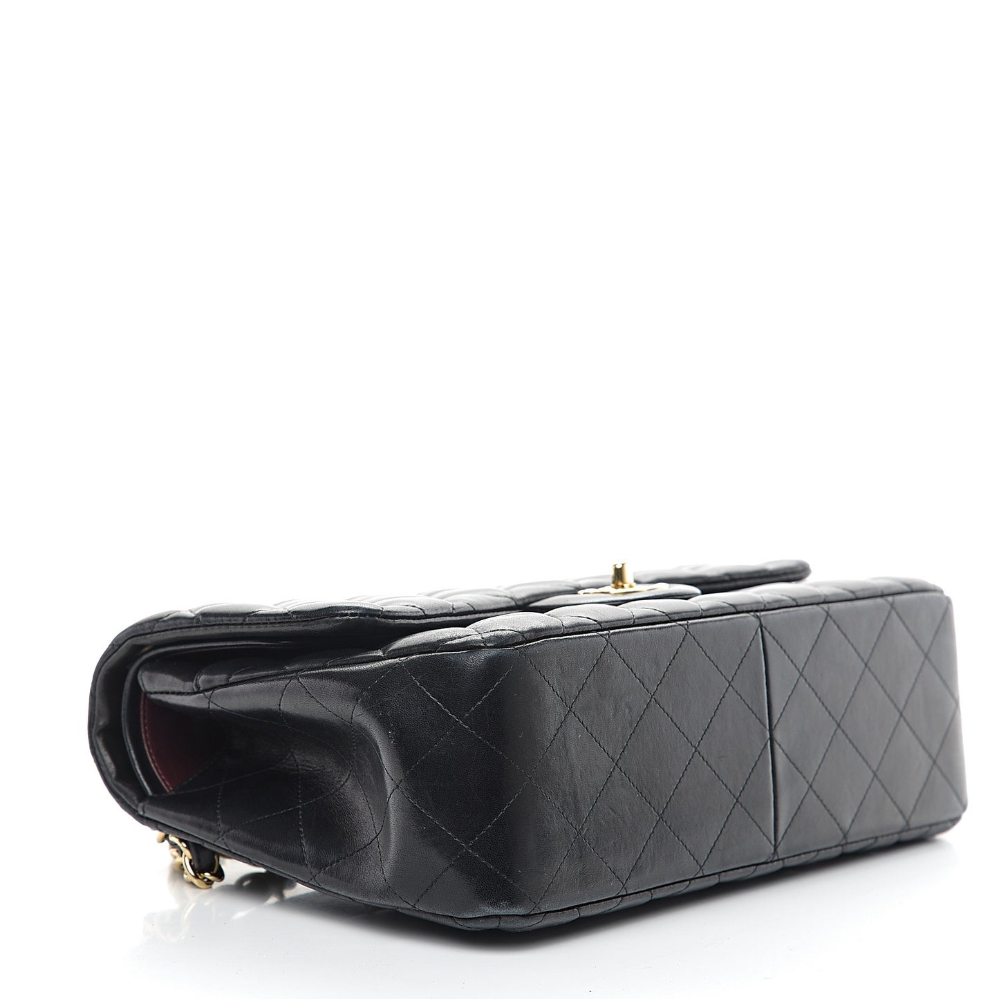 Lambskin Quilted Jumbo Double Flap Black