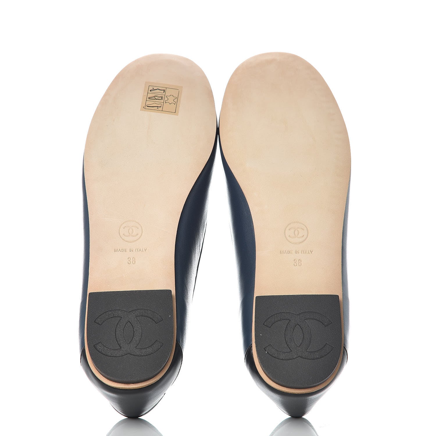 Chanel Lambskin CC Mocassin Loafers 38 Dark Blue 5 of 9