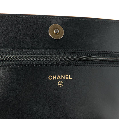 Chanel Caviar Quilted Boy Top Handle Wallet On Chain WOC Black 6 of 11