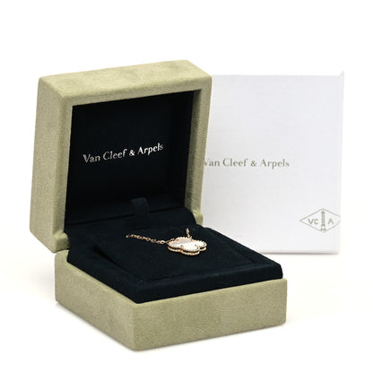 Van Cleef & Arpels 18K Yellow Gold Mother of Pearl Vintage Alhambra Pendant Necklace 8 of 8