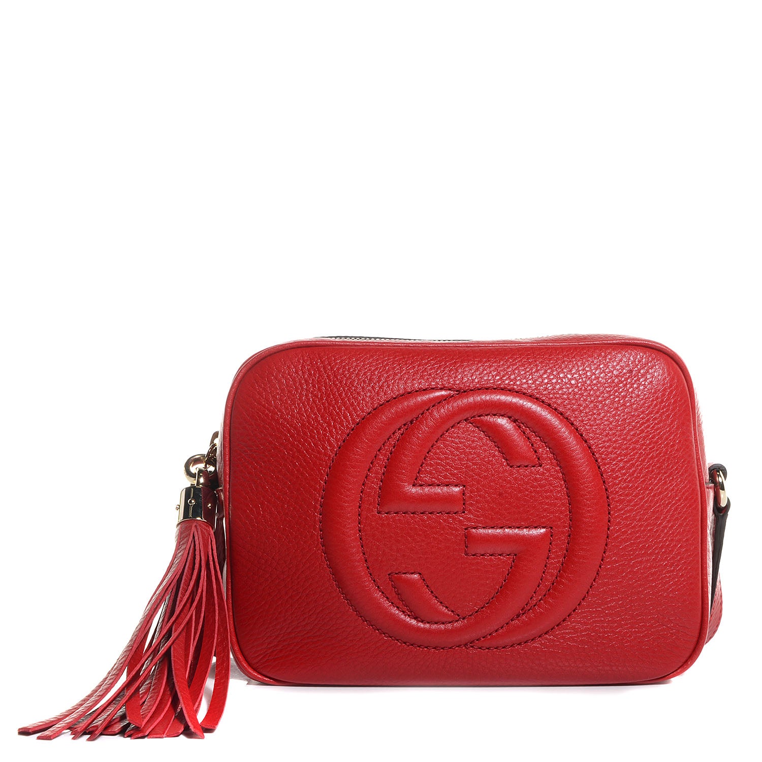 Gucci Pebbled Calfskin Small Soho Disco Bag Vibrant Red 1 of 9