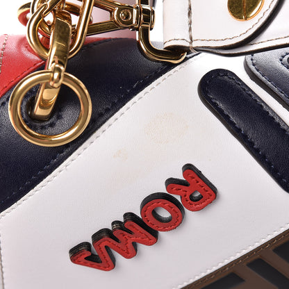 Fendi X FILA Vitello Liberty Mania Bi-Color FF 1974 Embossed Kan I Shoulder Bag White Nebula Multicolor 13 of 14