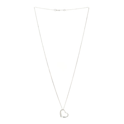 Tiffany Sterling Silver 14mm Elsa Peretti Open Heart Pendant Necklace 3 of 5