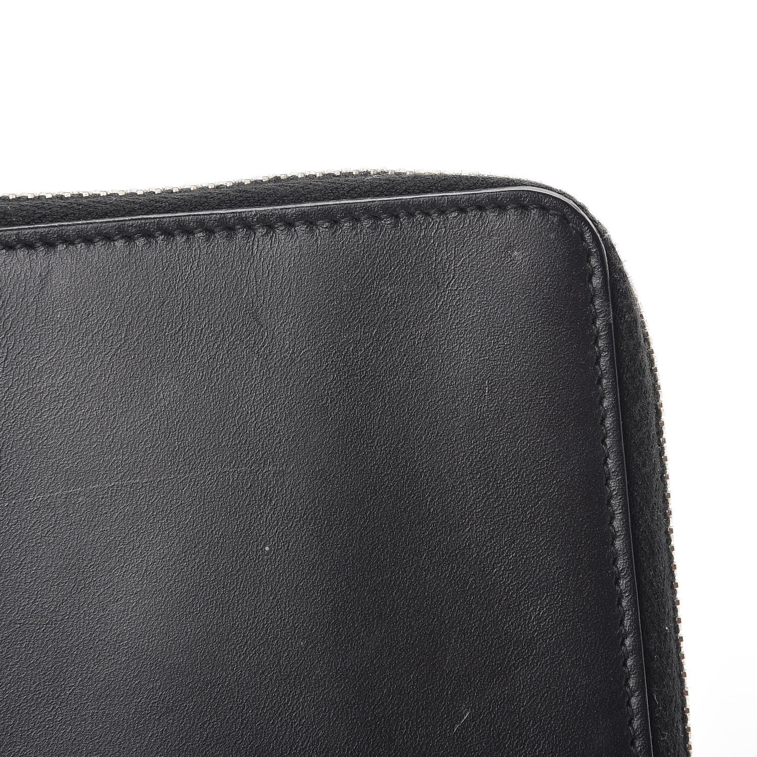 Saint Laurent Mens Calfskin Compact Chain Zip Around Wallet Black 9 of 13