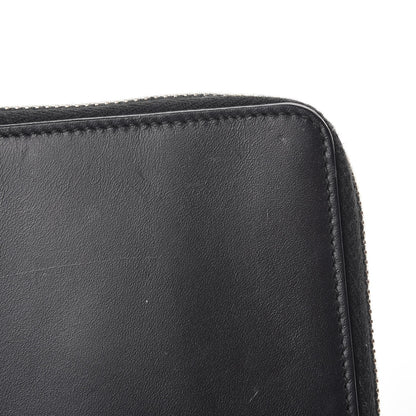 Saint Laurent Mens Calfskin Compact Chain Zip Around Wallet Black 9 of 13
