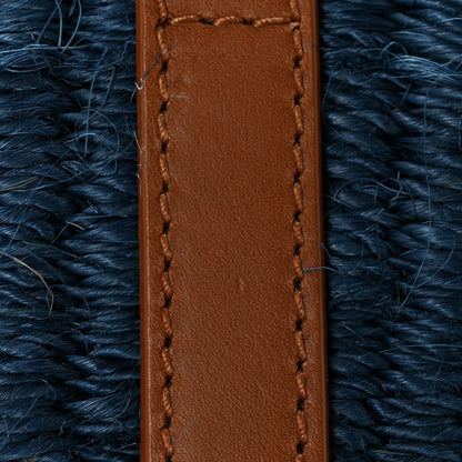 Saint Laurent Raffia Calfskin Small Panier Tote Blue 12 of 13