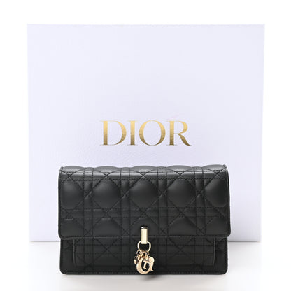 Christian Dior Lambskin Cannage Lady Dior Chain Pouch Black 10 of 10
