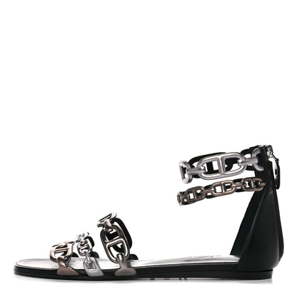 Hermes Nappa Venus Sandals 36 Multicolore Dore Vieilli 1 of 8