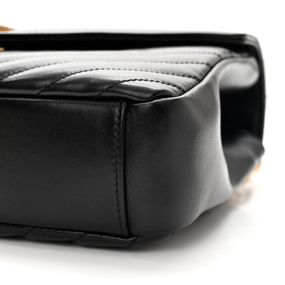 Saint Laurent Sheepskin Matelasse Chevron Monogram Medium College Bag Black 10 of 11