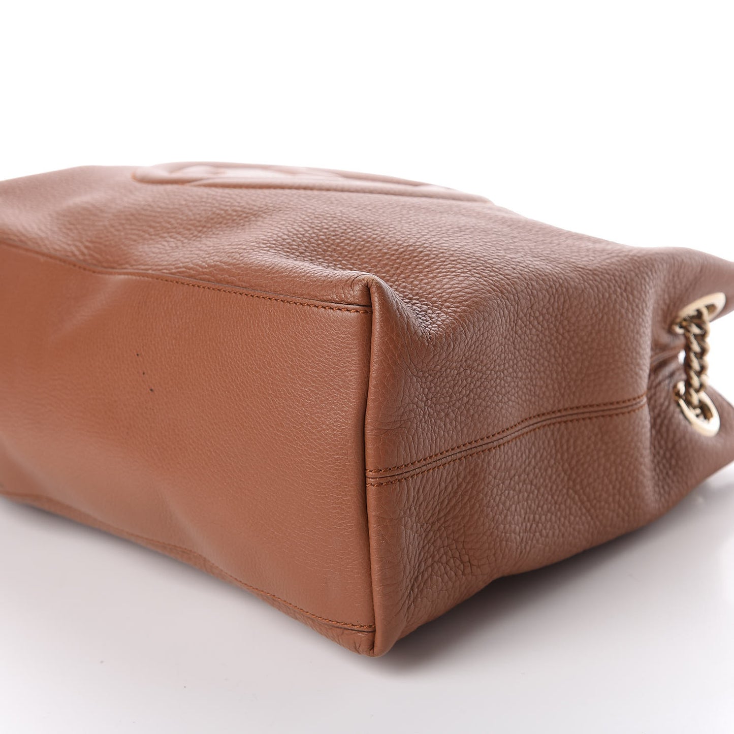 Pebbled Calfskin Medium Soho Chain Shoulder Bag Dusty Blush