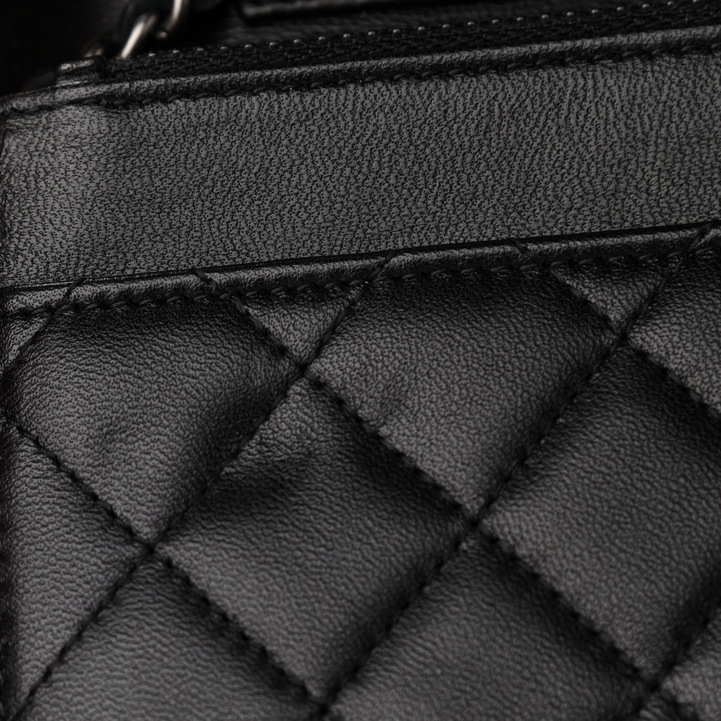 Lambskin Quilted Boy Wallet On Chain WOC Black