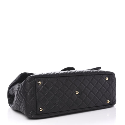 Chanel Calfskin Quilted XXL Travel Flap Bag Black 4 of 13