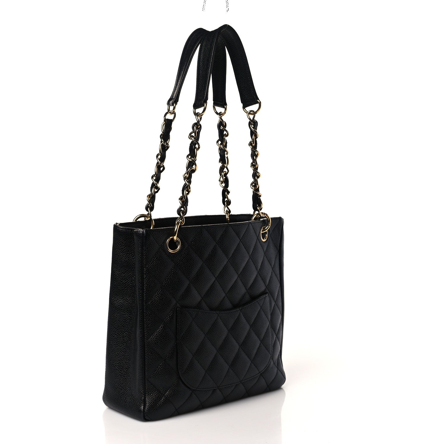 Chanel Caviar Quilted Petit Shopping Tote PST Black 3 of 10