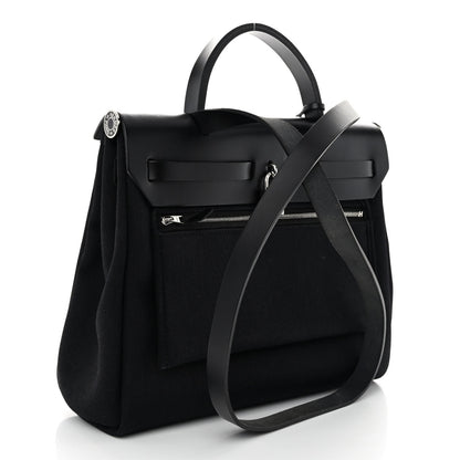 Hermes Military Toile Vache Hunter Herbag Zip Retourne 31 PM Black 4 of 12