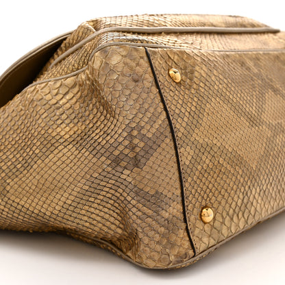 Gucci Metallic Snakeskin Medium 1973 Top Handle Satchel Gold 9 of 14
