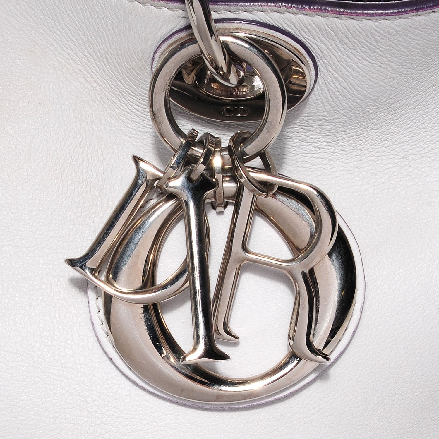 Christian Dior Calfskin Medium Diorissimo Bag White 6 of 10