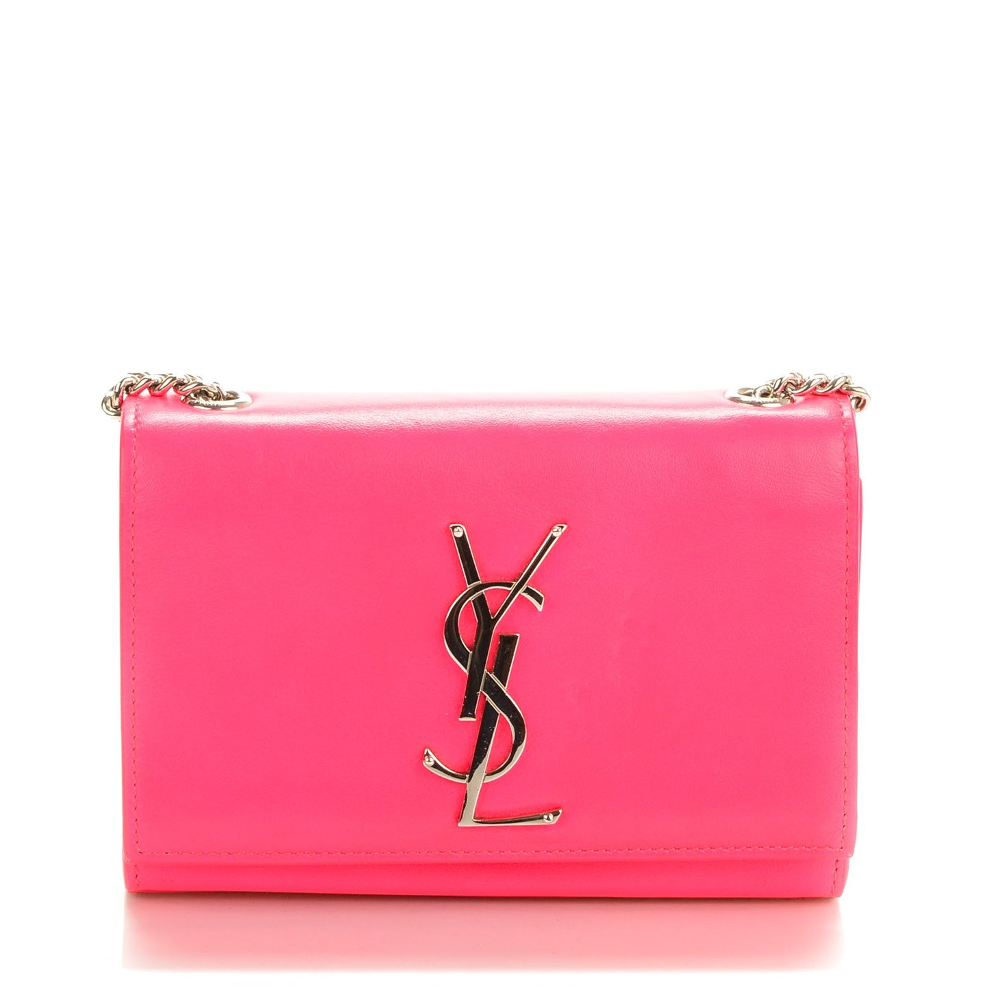 Calfskin Small Classic Monogram Satchel Neon Pink