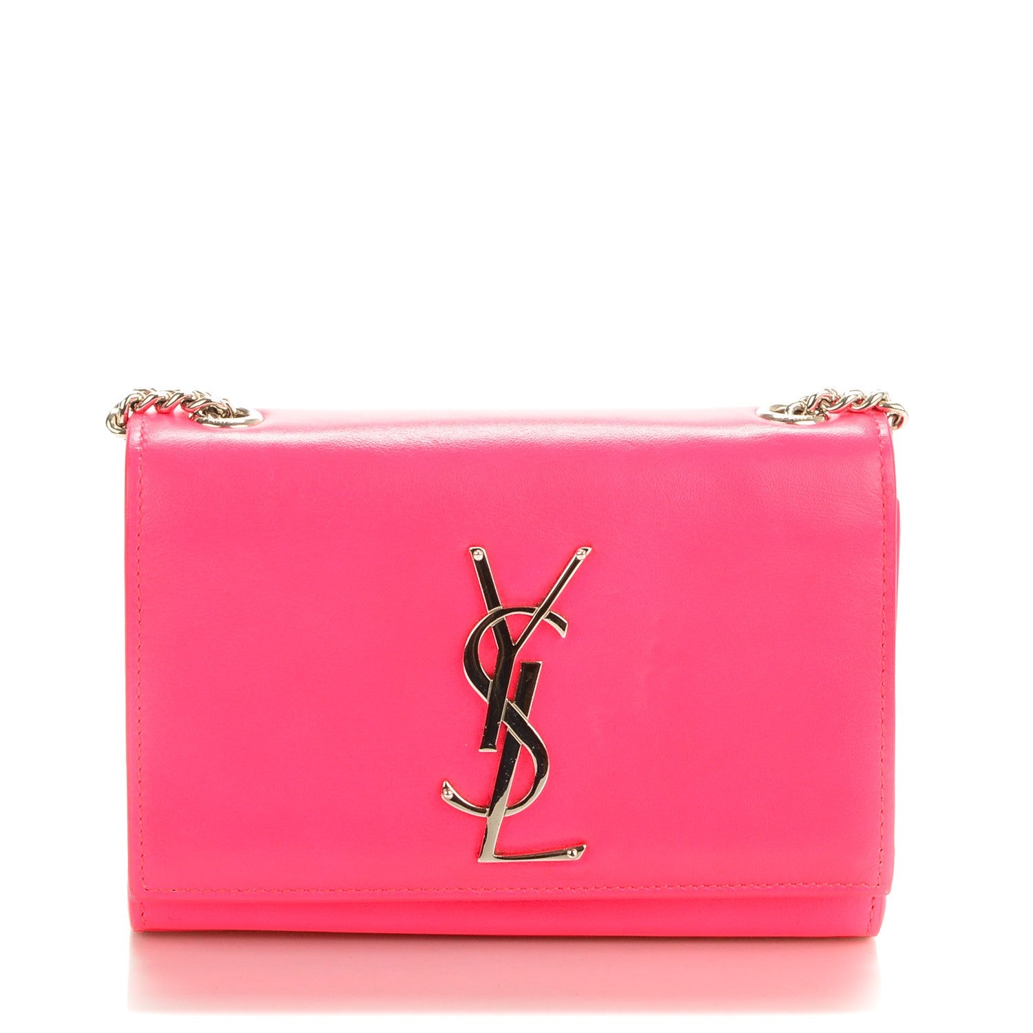 Saint Laurent Calfskin Small Classic Monogram Satchel Neon Pink 1 of 8