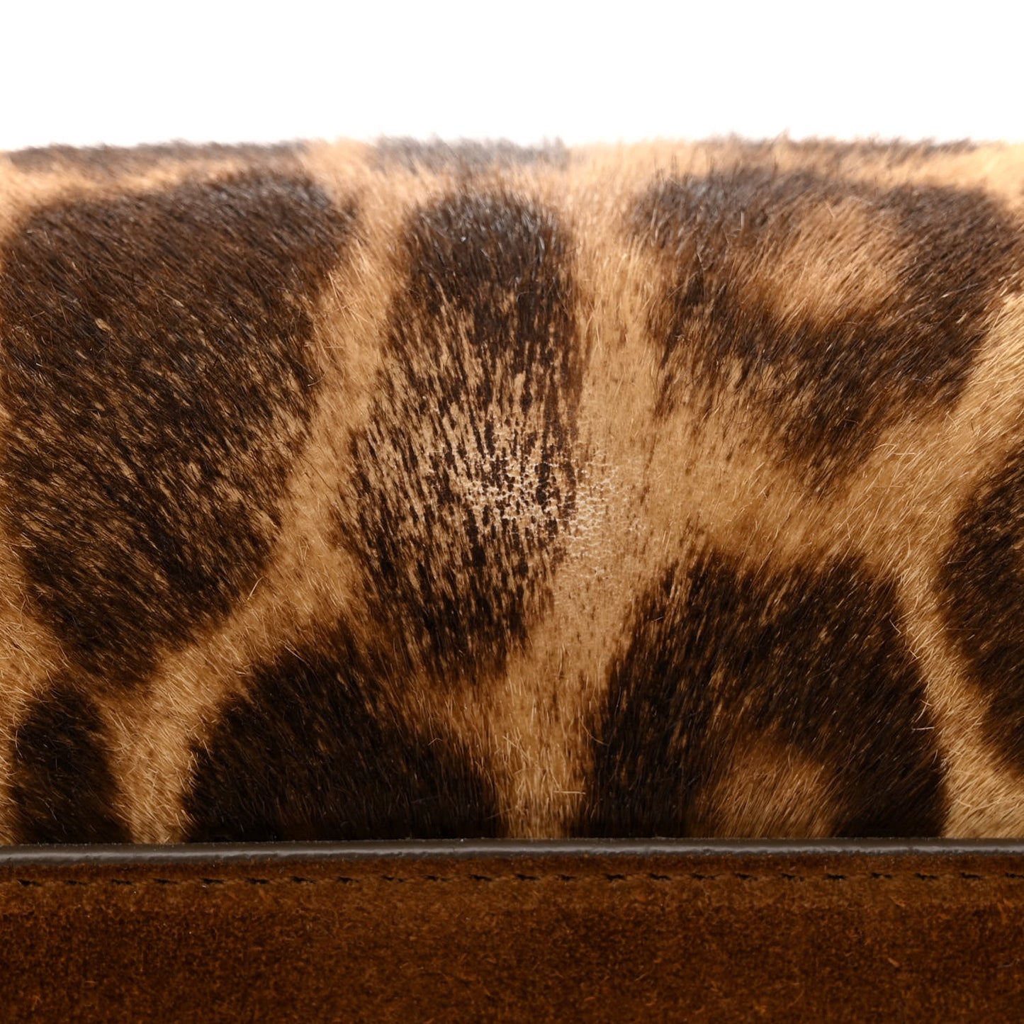 Pony Hair Suede Leopard Print Medium Bellechasse Brown