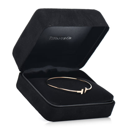 Tiffany 18K Rose Gold Narrow T Wire Bracelet 5 of 5
