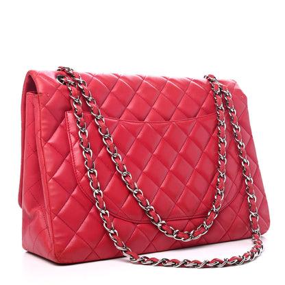 Chanel Lambskin Quilted Maxi Single Flap Fuchsia 2 of 4