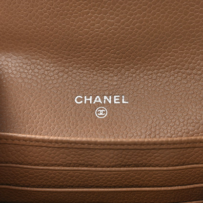 Chanel Caviar Quilted Flap Wallet Dark Beige 6 of 7