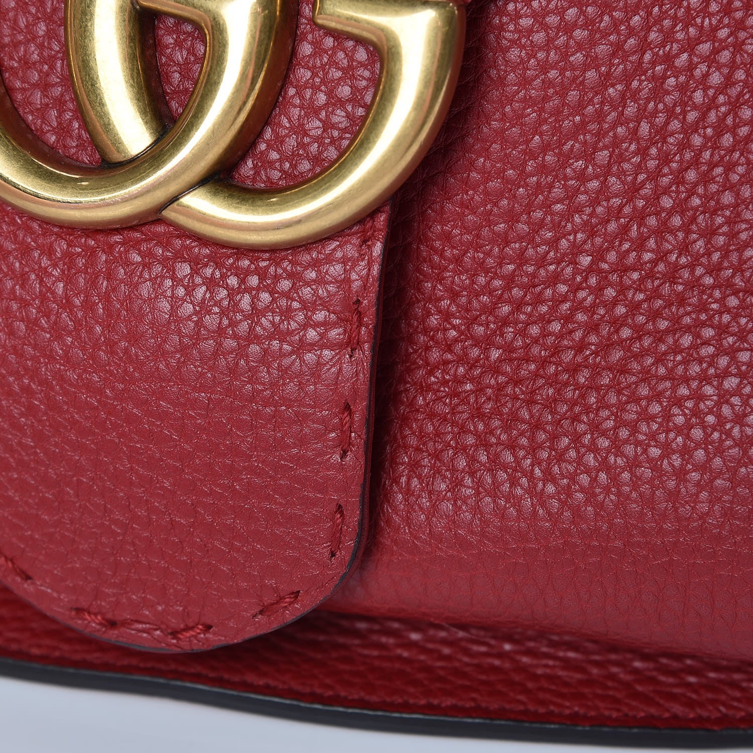 Gucci Cellarius Calfskin Feline GG Marmont Flap Shoulder Bag Vulcanic Red 10 of 14