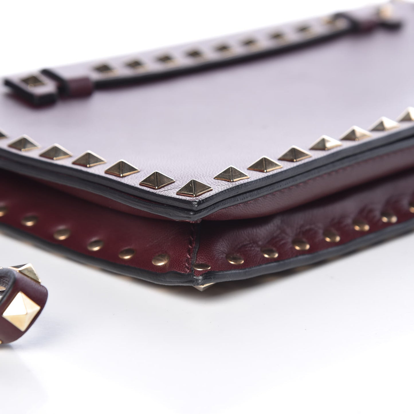 Nappa Rockstud Wristlet Clutch Rubin