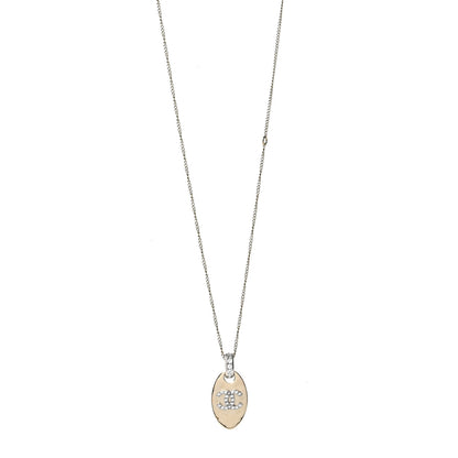 Chanel Crystal CC Pendant Necklace Gold 1 of 5