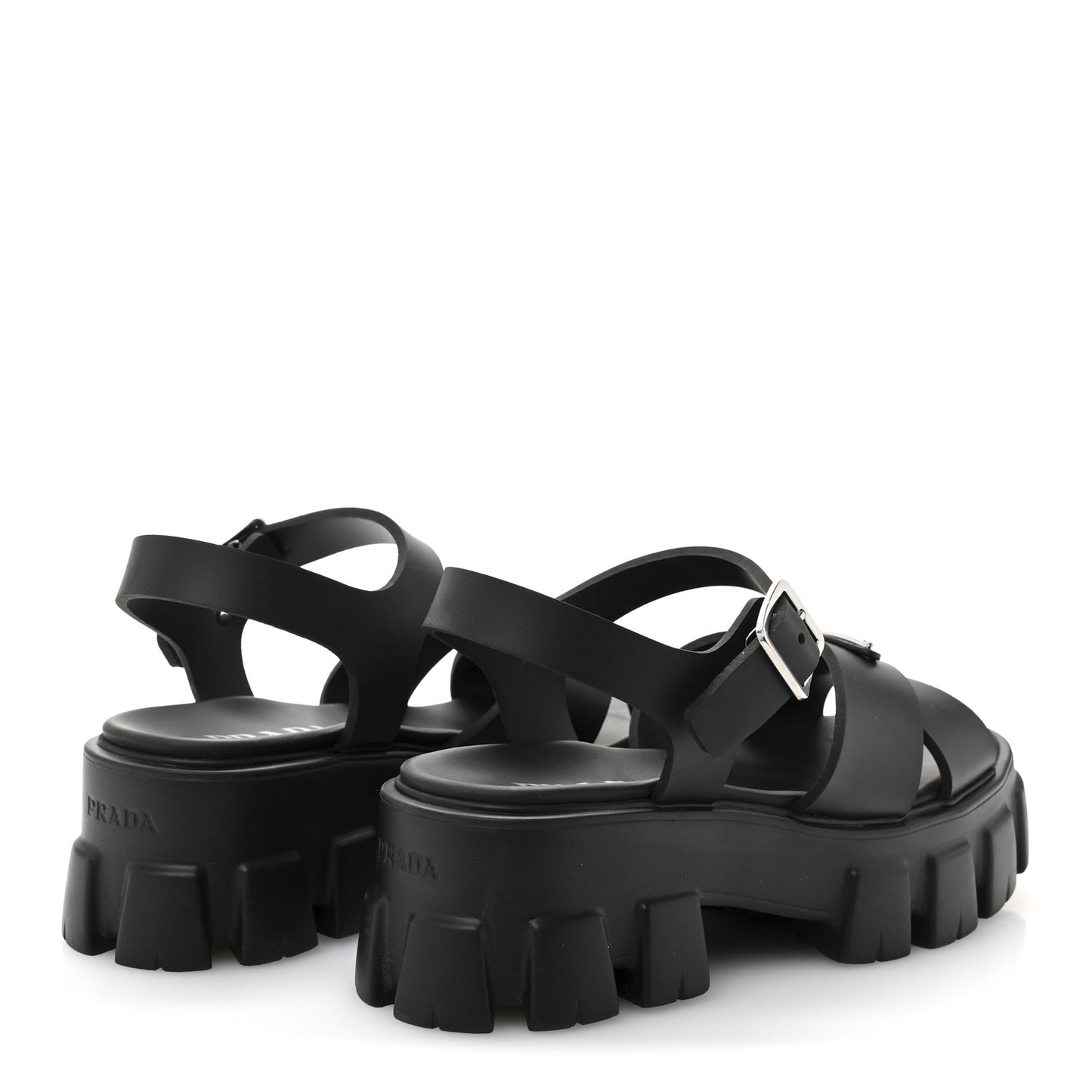 Foam Rubber Triangle Logo Monolith 55mm Sandals 38 Black