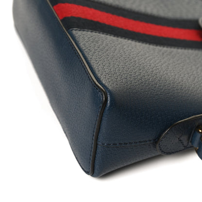Gucci Textured Dollar Calfskin Web Small Ophidia Dome Shoulder Bag Blue Agata 12 of 13