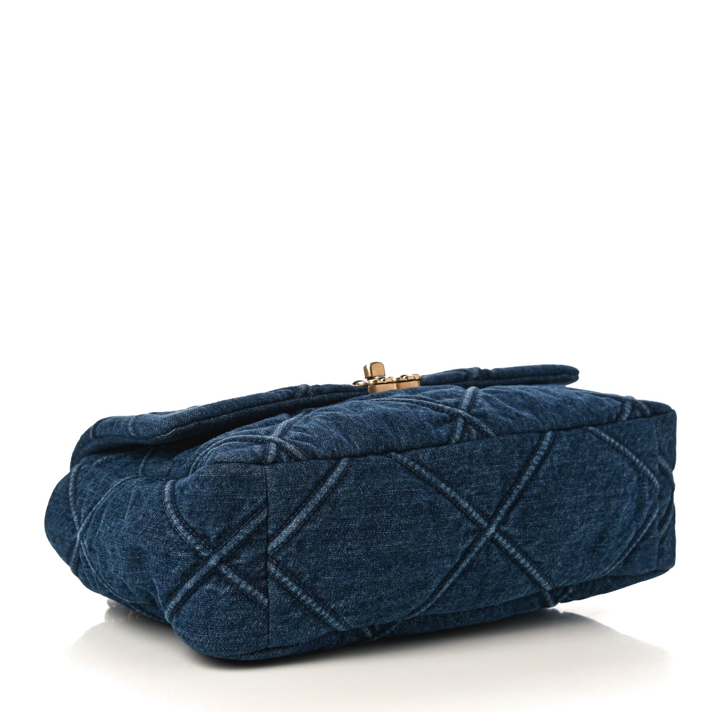 Denim Quilted Large Chanel 19 Flap Blue