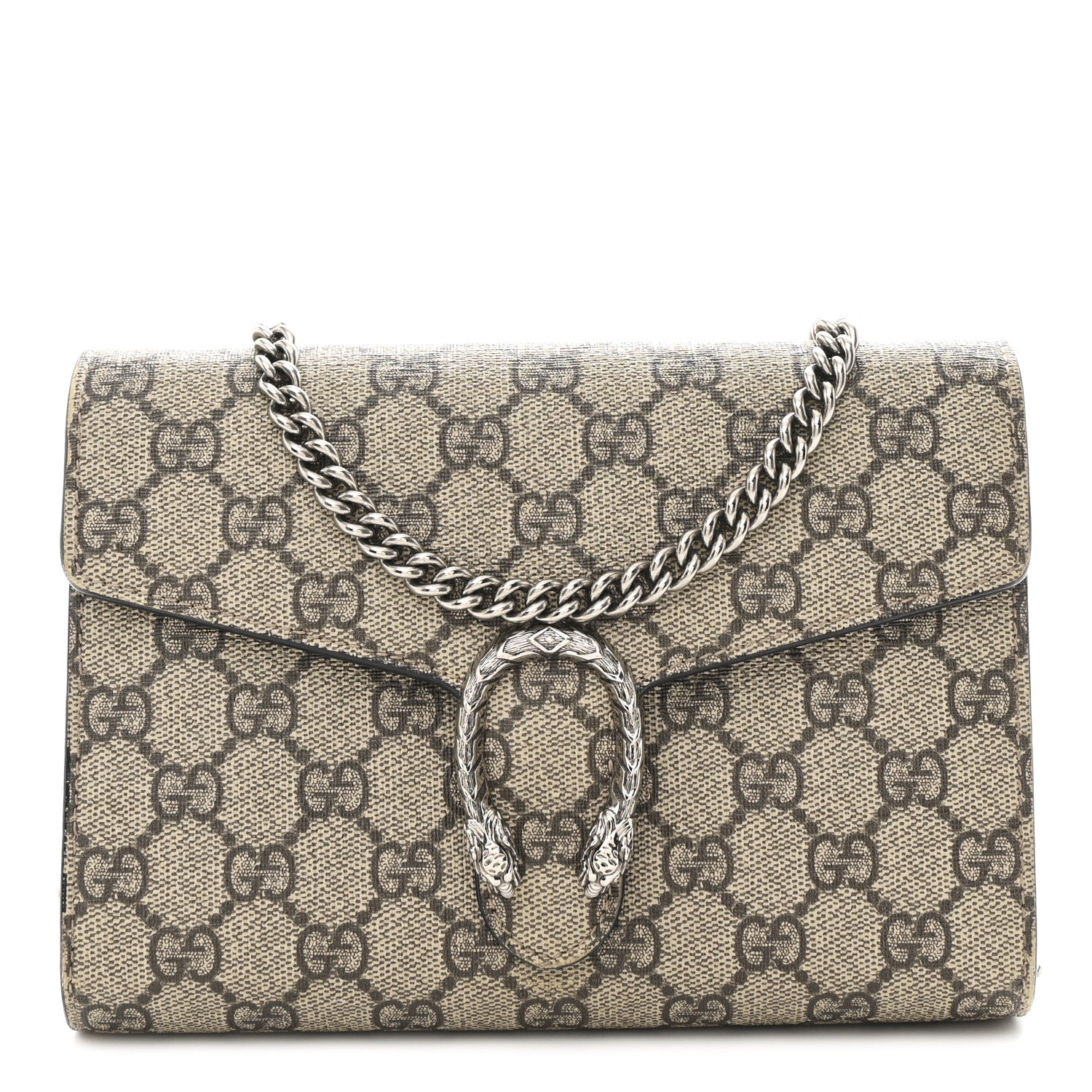 Gucci GG Supreme Monogram Mini Dionysus Chain Wallet Beige Black 1 of 9