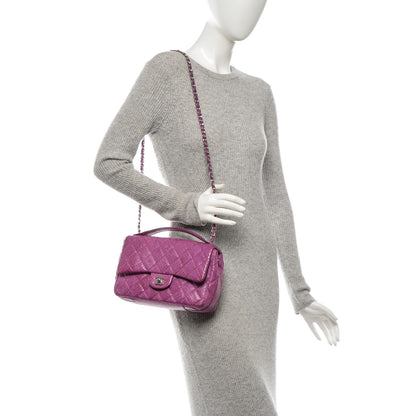 Chanel Elaphe Snakeskin Quilted Medium Easy Carry Flap Purple 2 of 9