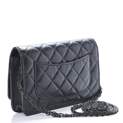 Chanel Aged Calfskin Quilted Reissue Wallet On Chain WOC So Black 2 of 11