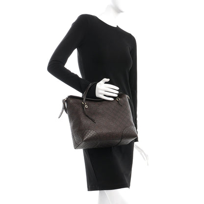 Gucci Guccissima Medium Bree Foldover Tote Chocolate 3 of 8