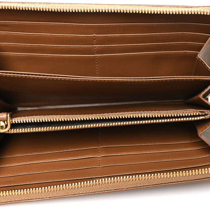 Prada Soft Calf Quilted Zip Around Wallet Cannella 5 of 9