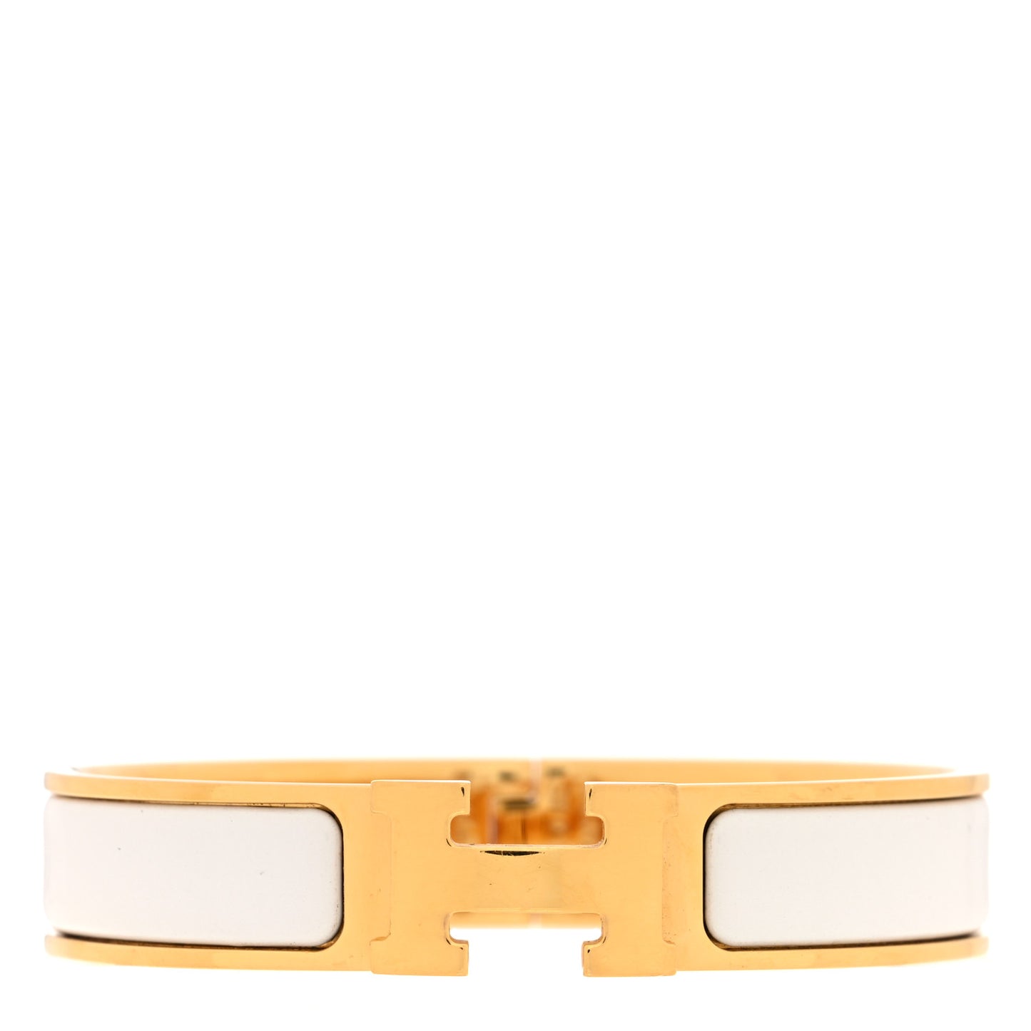 Enamel Narrow Clic Clac H Bracelet PM White