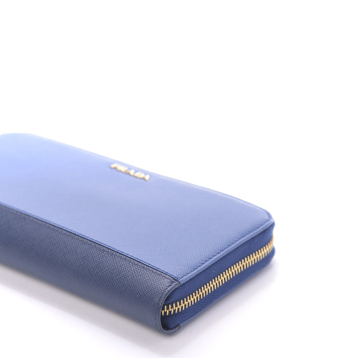 Saffiano Stripe Zip Around Wallet Azzurro Bluette